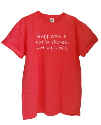 FRUIT OF THE LOOM Boyfriend T-shirt με στάμπα Happiness Choice red